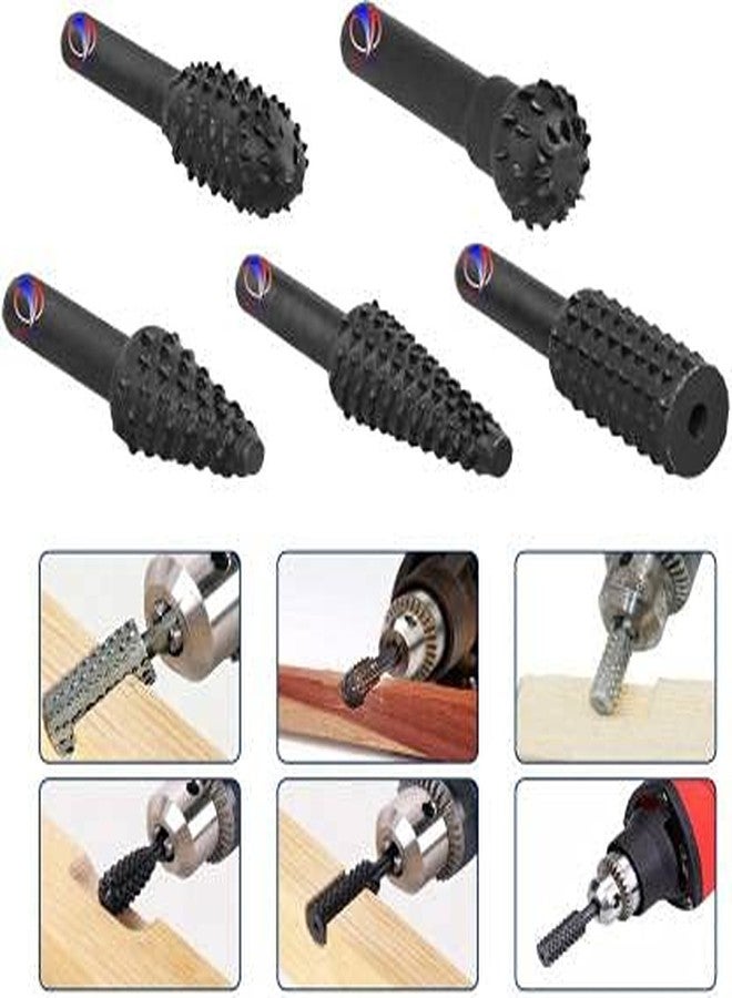 Mass Pro 5 Pcs Rotary RASP Shank 6mm Drill Bits Rotary Bits Rasp For Woodworking Grinding Carving MP Rotary Bit Set (5 Bits) - Image 2
